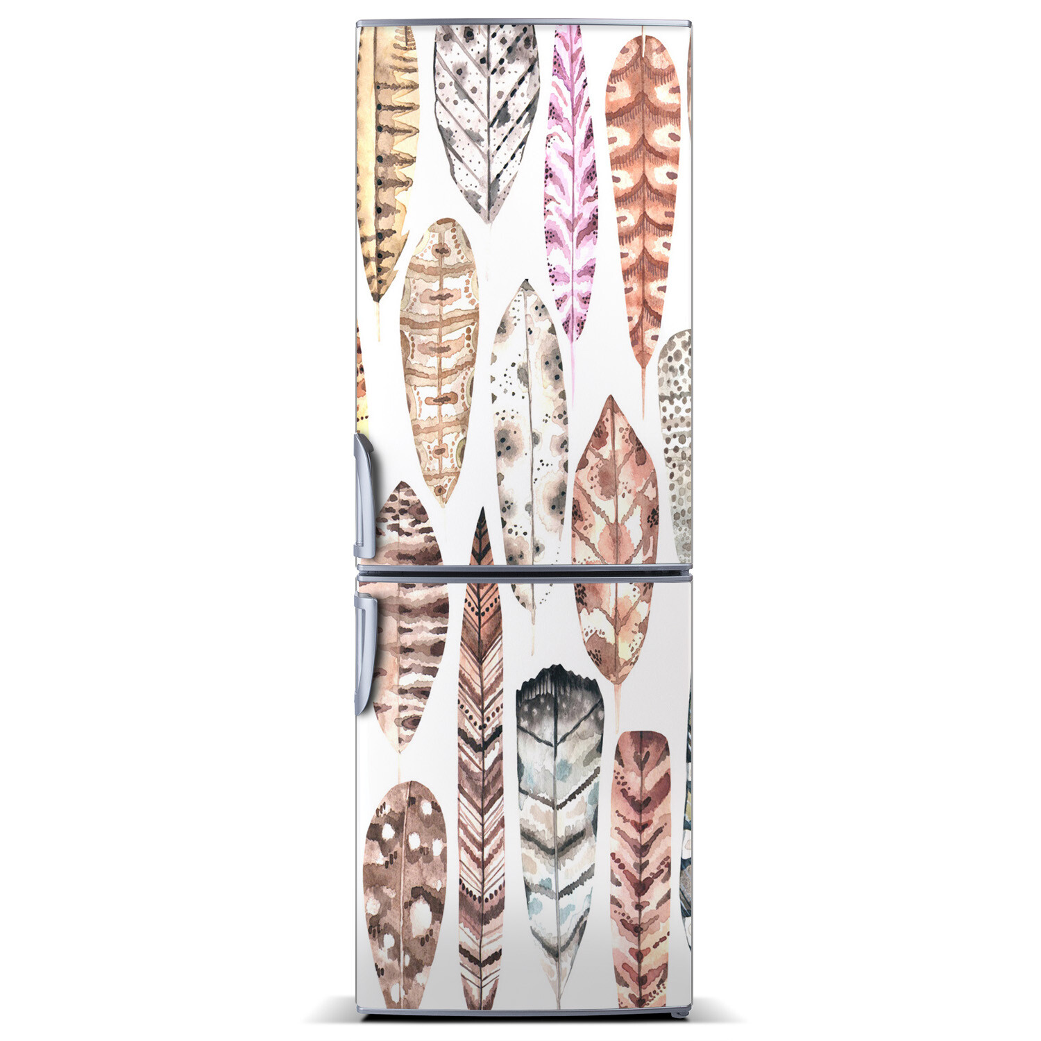 Magnet Sticker Refrigerator removable Peel & Stick Decal Colorful feathers