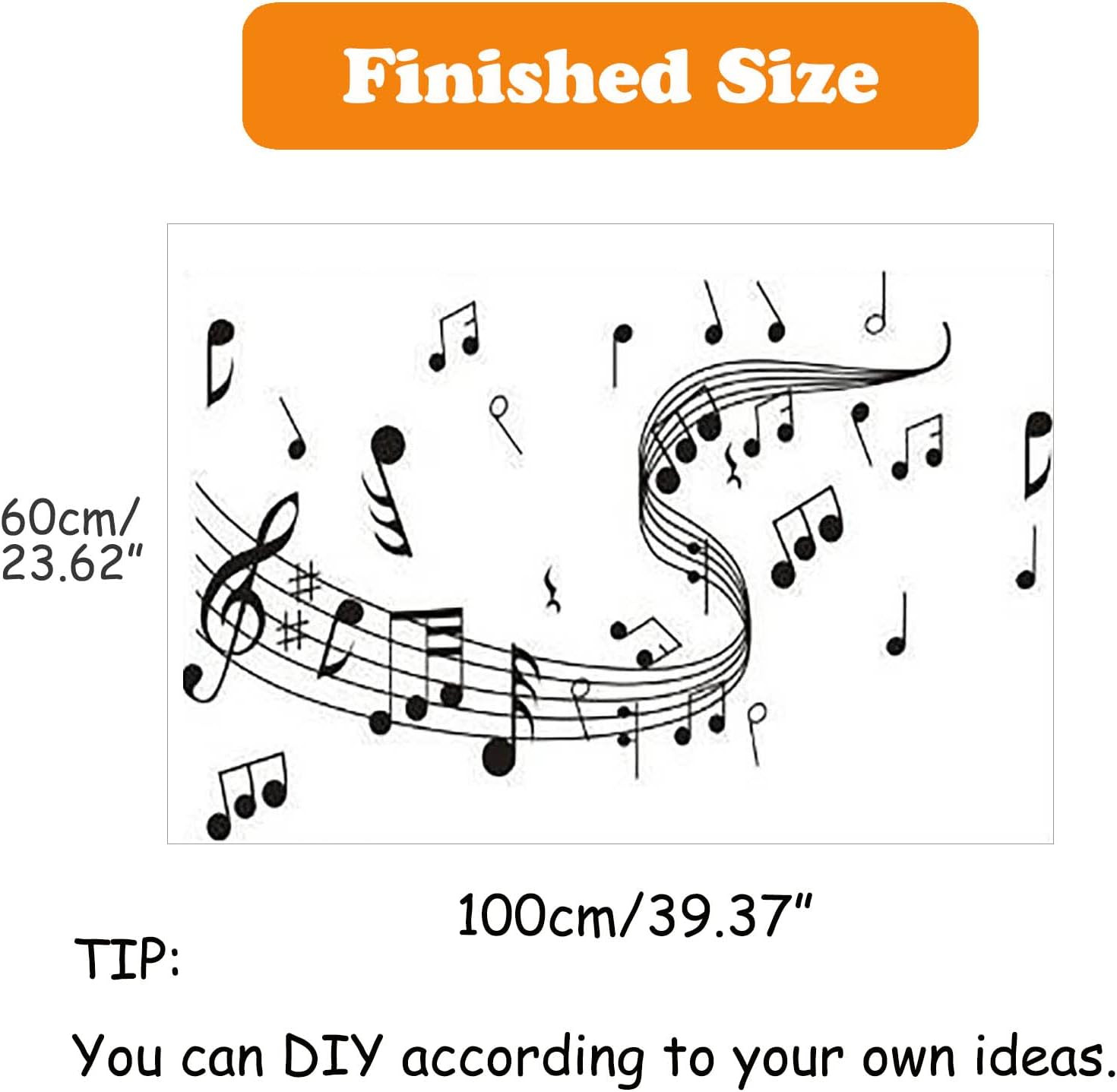 Music Wall Art, Notes Notation Sticker Decals, Home Removable Vinyl Mural Decor