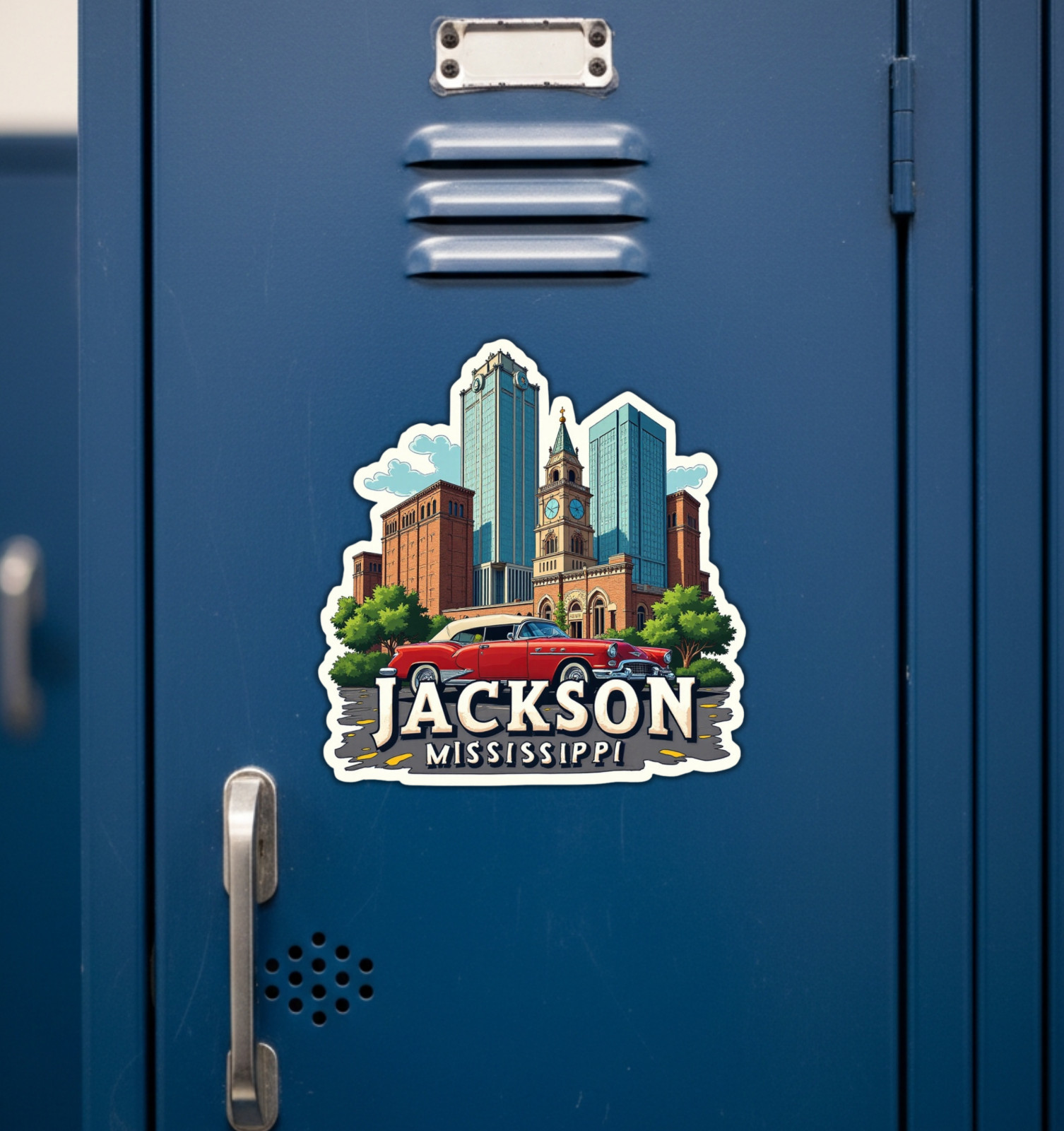 Jackson Mississippi Fridge Magnet or Laptop Sticker