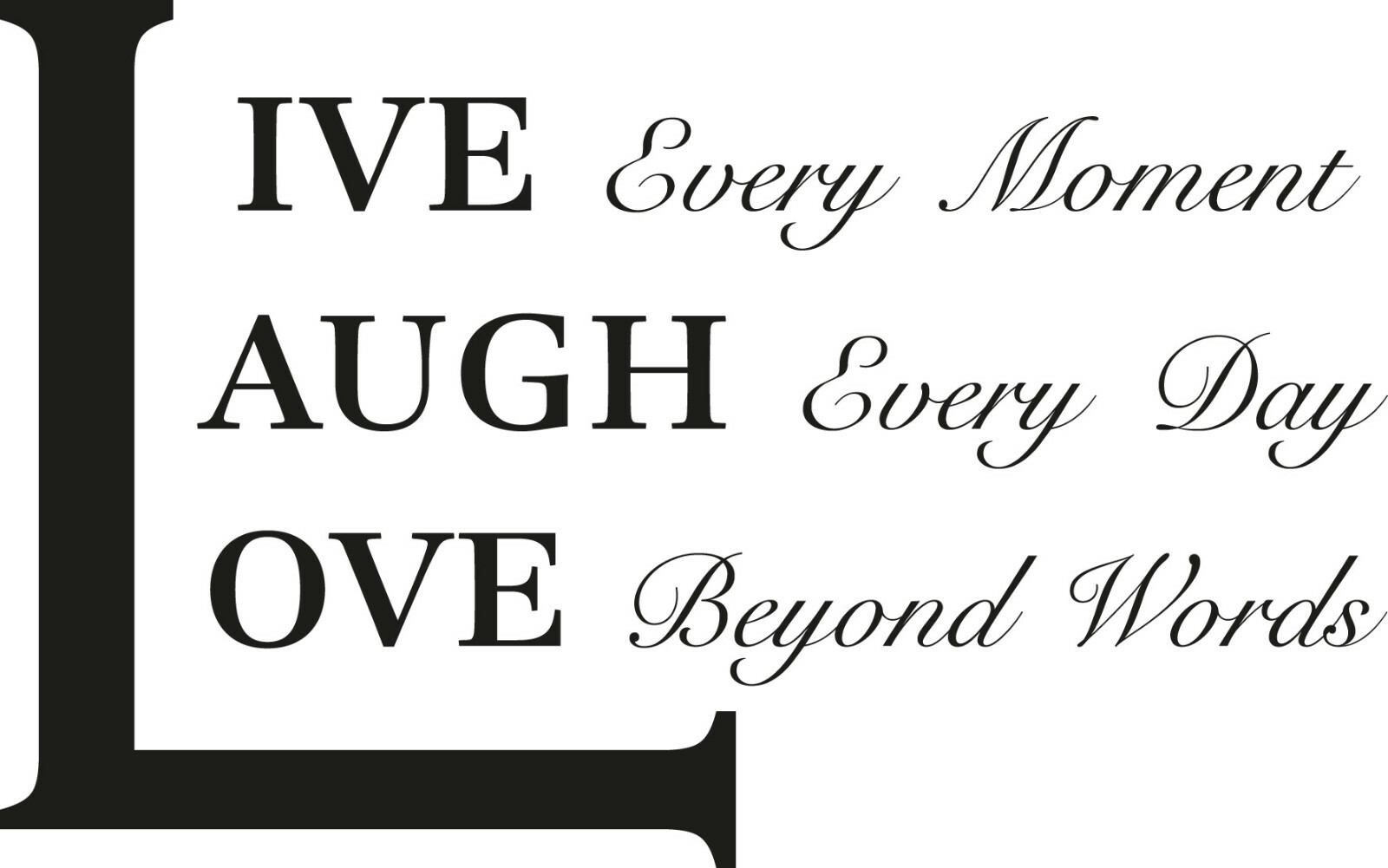 Wall Decal Inspiration Phrase Interior Live Love Laugh Vinyl Decor Black gz444