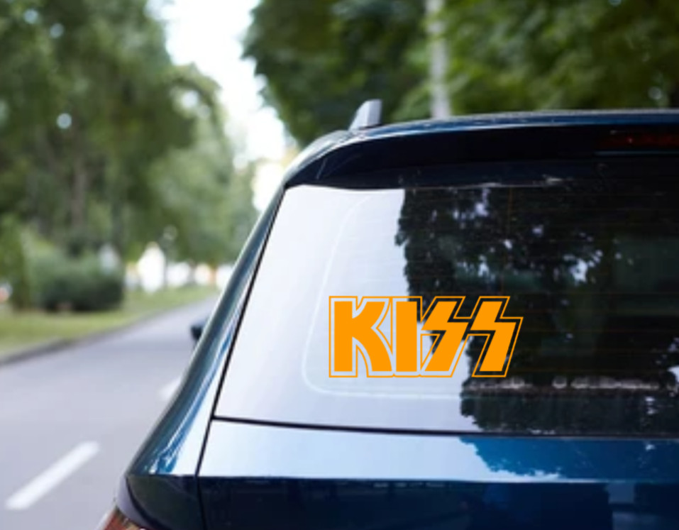 Kiss Car Decal Vinyl Band Logo Bumper Glossy Sticker Hard Rock Heavy Metal