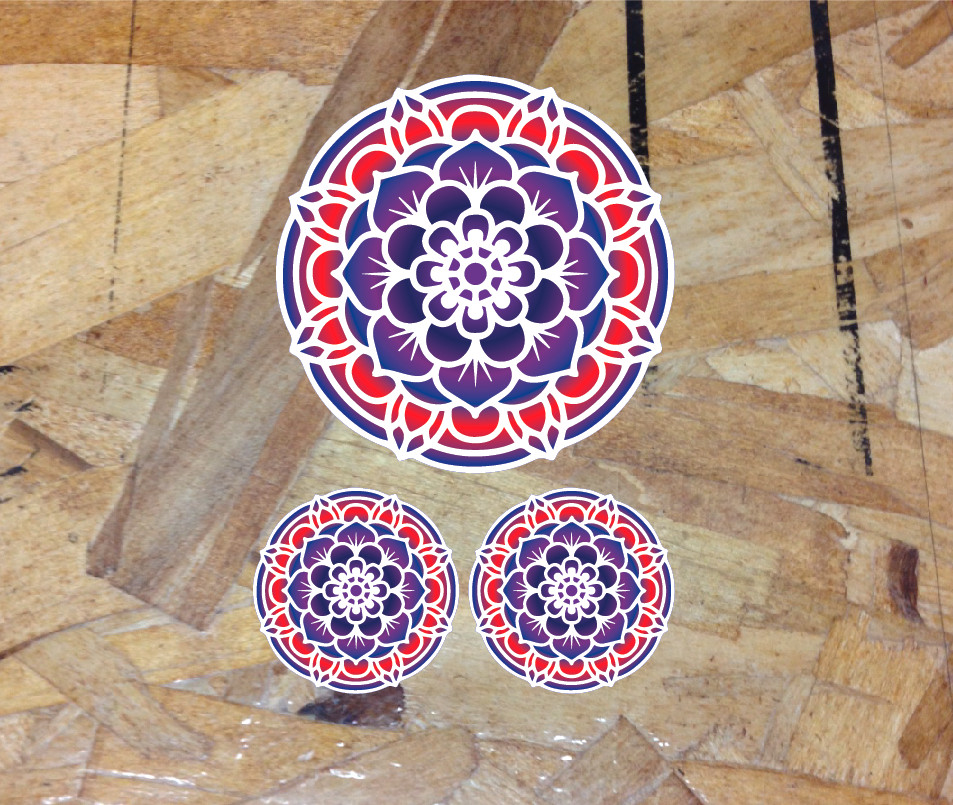 Mandala Ornamental Deep Full Color Design Car Truck Vinyl Sticker 3 for 1 – 3.5″