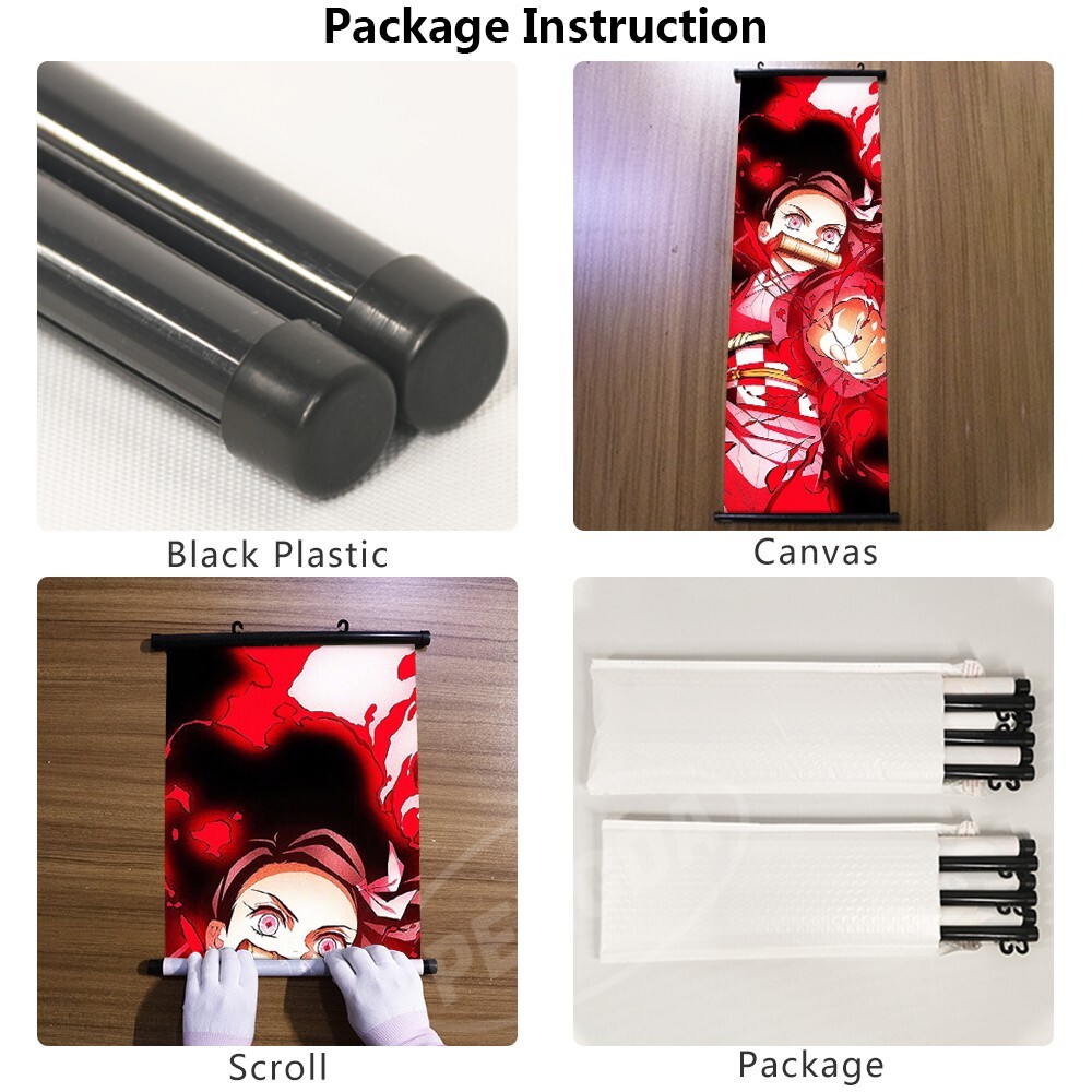 Naruto Canvas Print With Rolling Frame 70×30cm Itachi Kakashi Minato