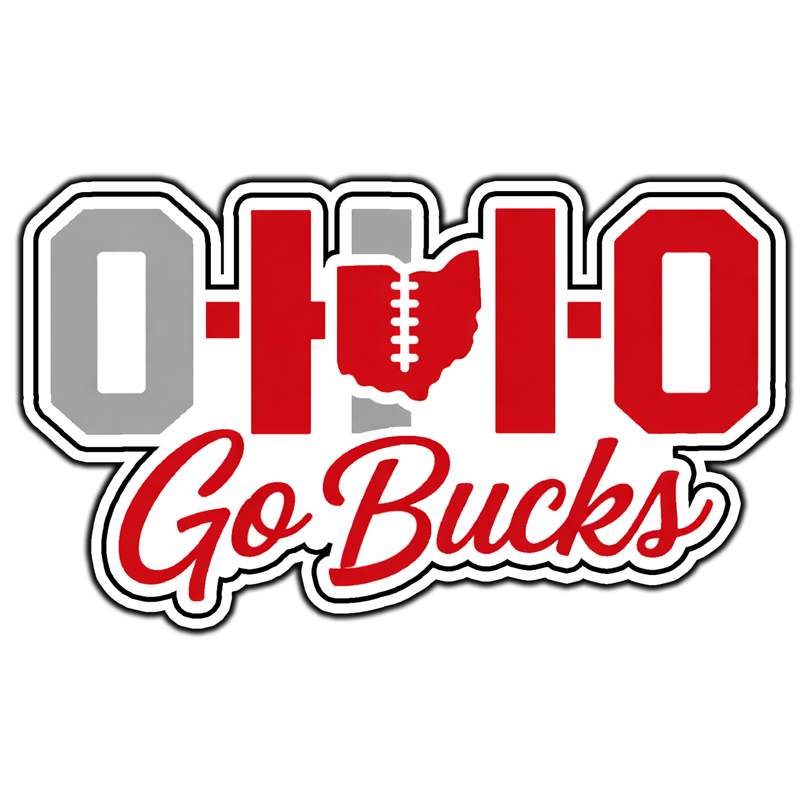 Ohio State Go Bucks Logo #14 College Sticker Waterproof Vinyl Decal Die-Cut Car