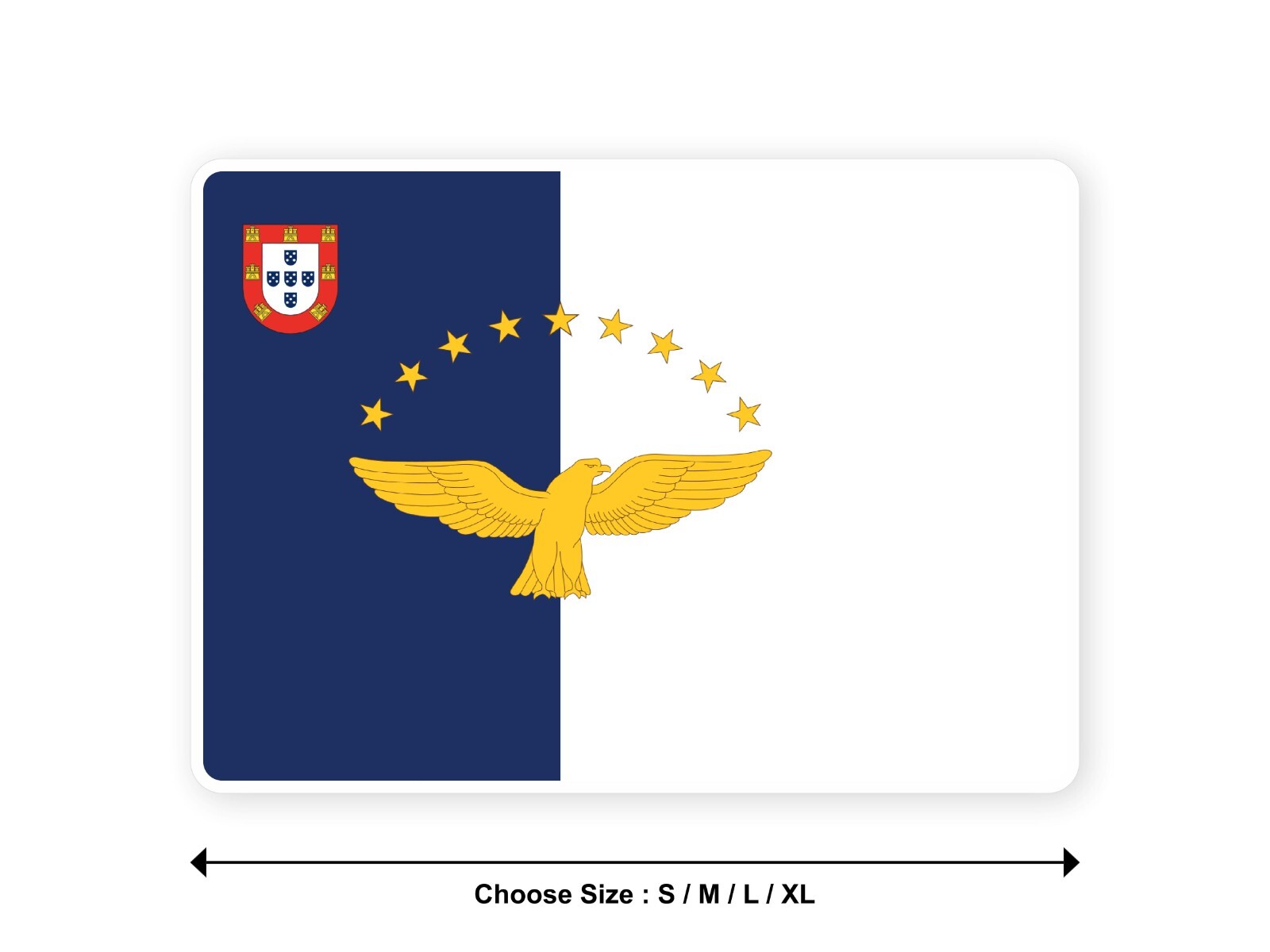 Sticker flag AZORES portuguese region 3,9′′(S) -11′′(XL) decal