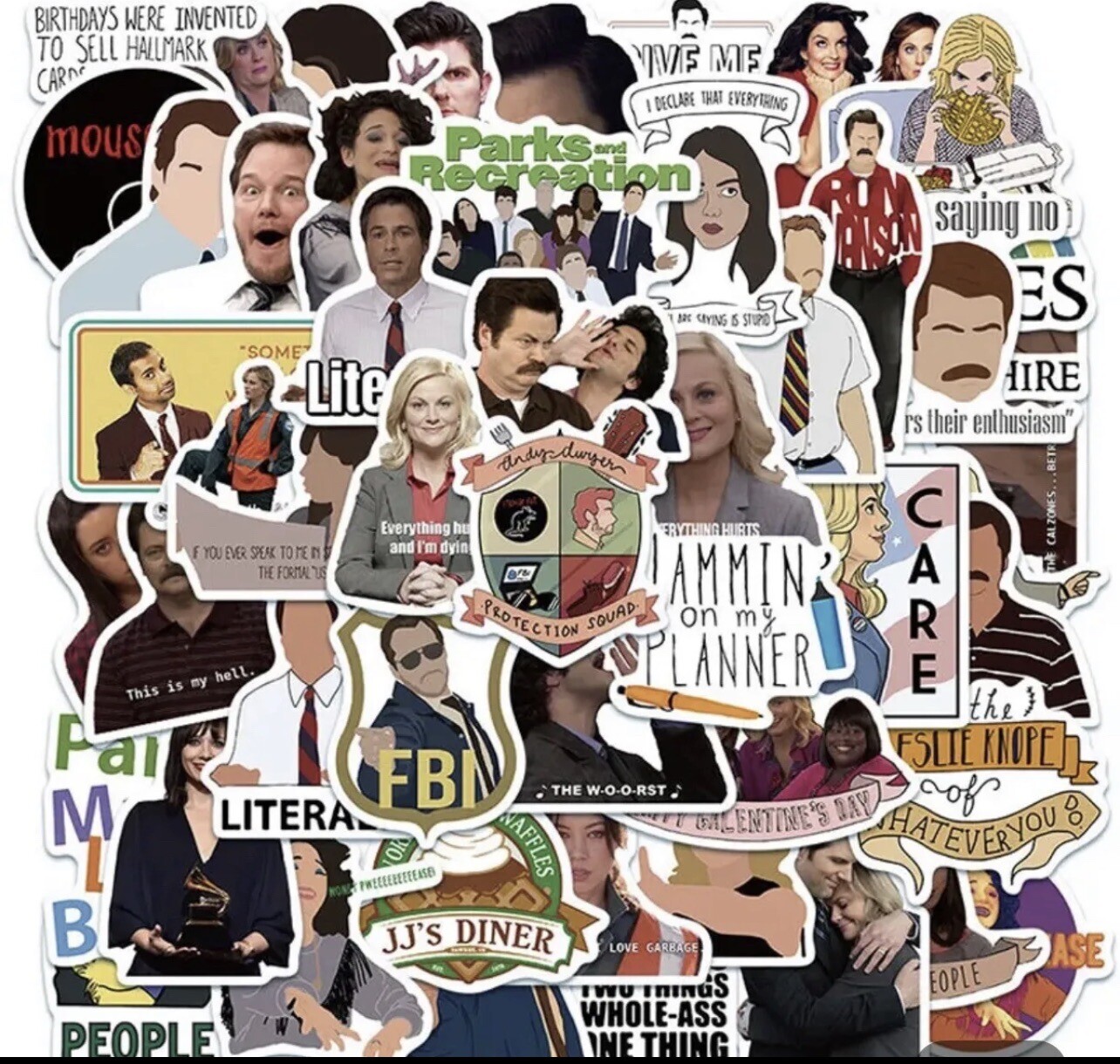 10 Random Parks and Recreation Stickers Wall Decals Car Laptop Binder Hydro Yeti