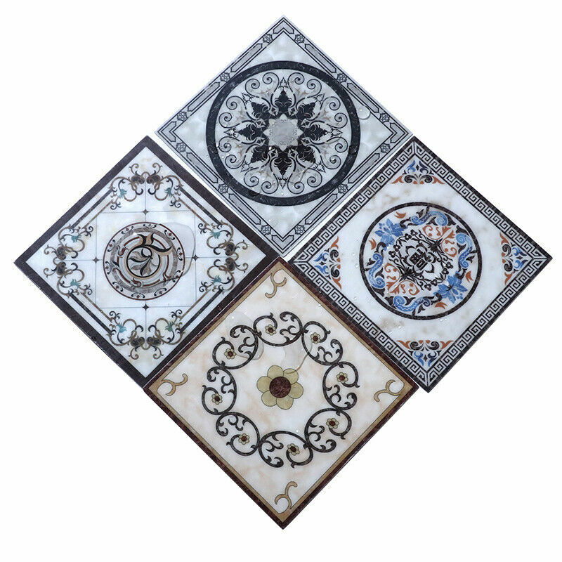 10X Tiles Stickers PVC Floral Self-adhesive Home Wall Floor Decor Square 10cm