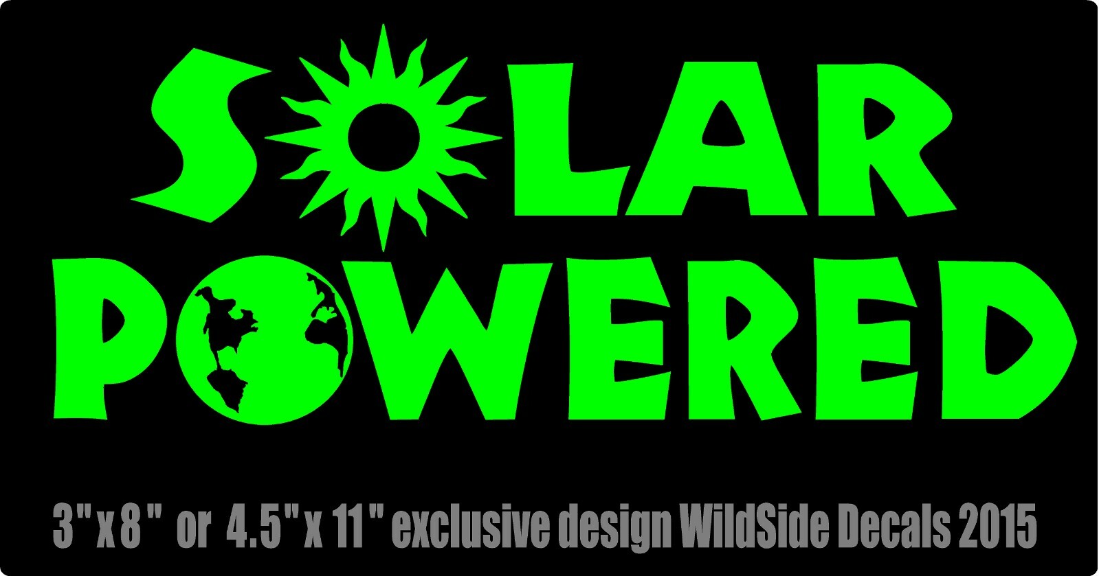 Solar Powered Decal with Sun and Earth Clean Energy Car Window Vinyl Sticker