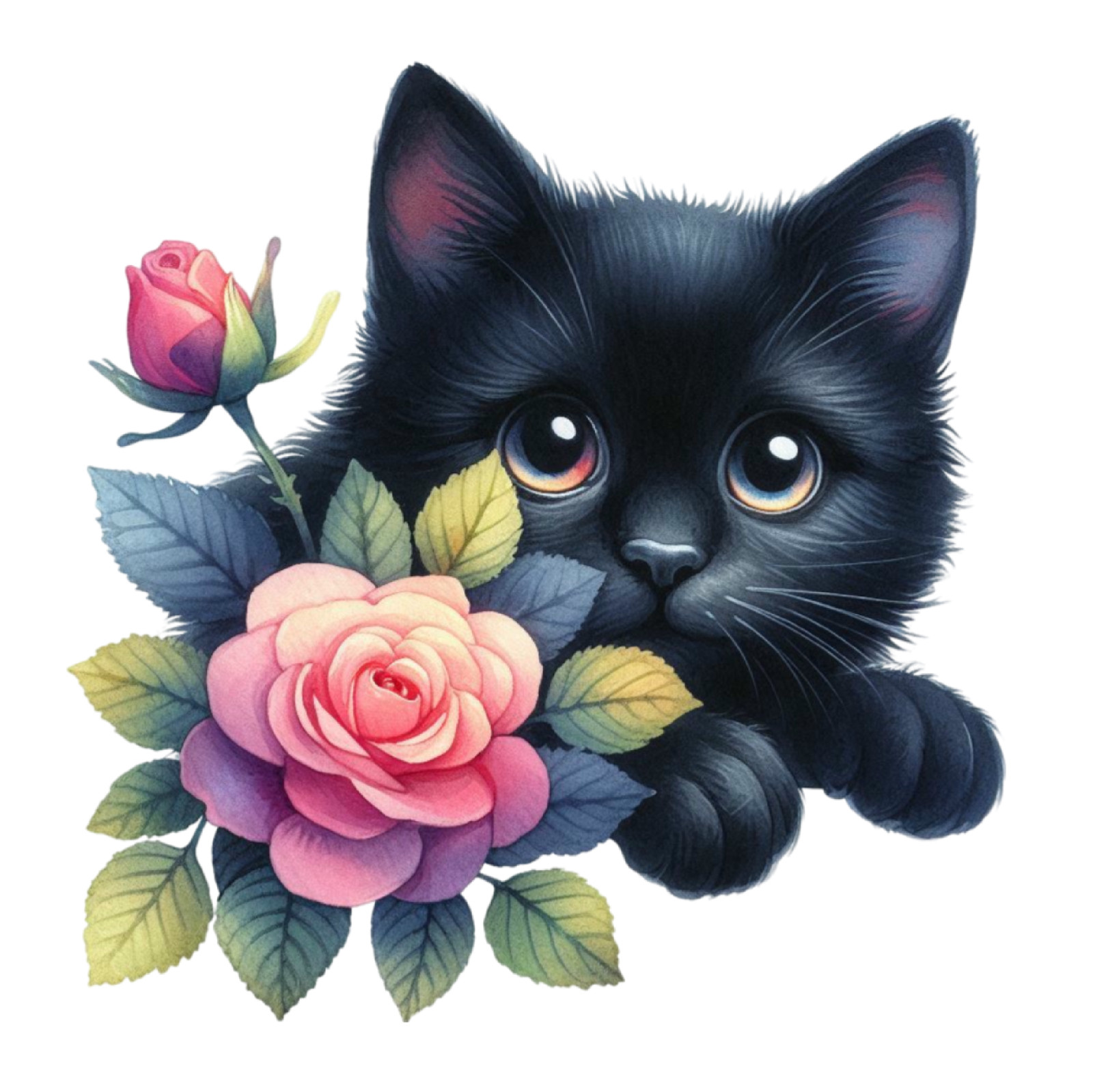 Black Cat Looking Wall Decal Sticker 18X18cm Tall