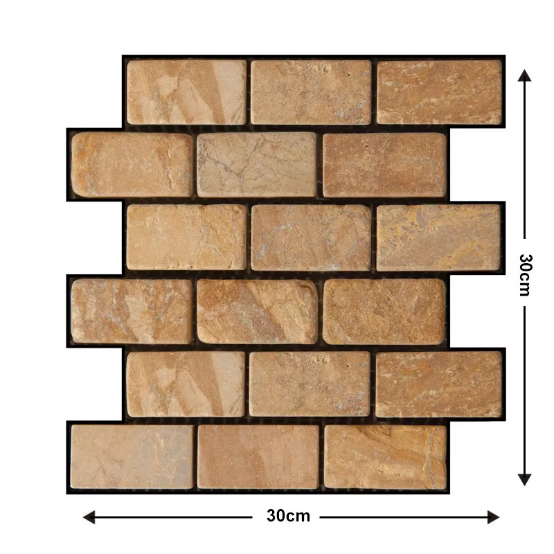 5/10Pcs Self Adhesive Waterproof 3D Wall Panels, Brick Wallpaper, Retro Sticker