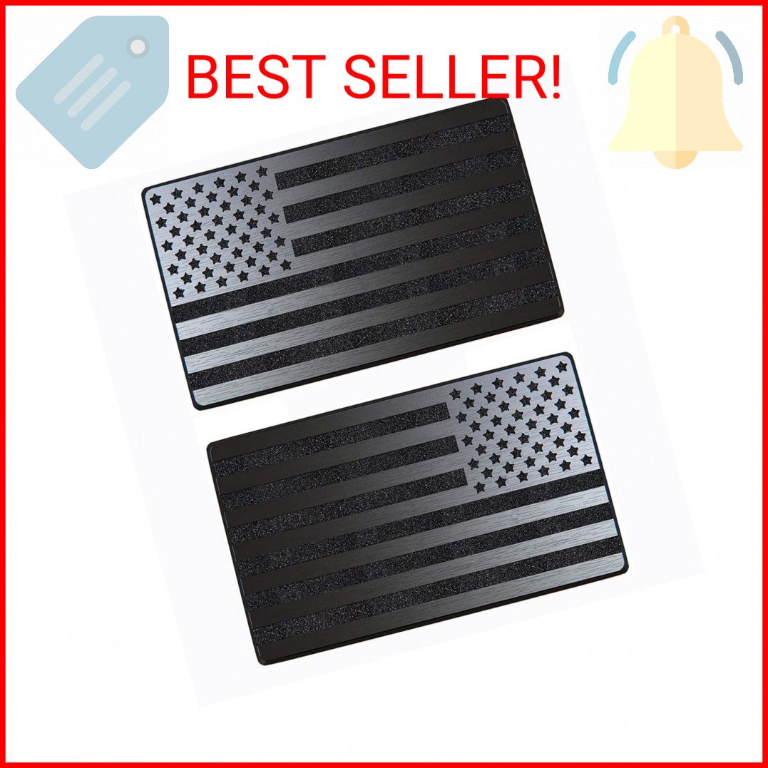 Magnet American Black Flag Reflective Auto Decal for Cars Trucks, 2pcs Forward a