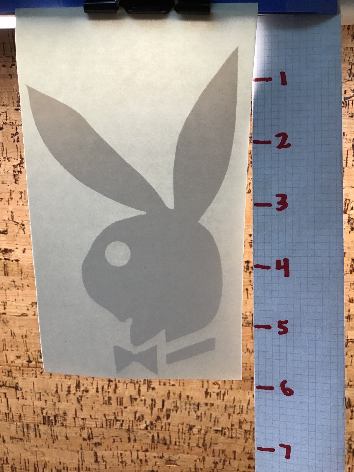 Playboy Bunny Facing Left – Vinyl White Transfer Decal – Y7-1.4