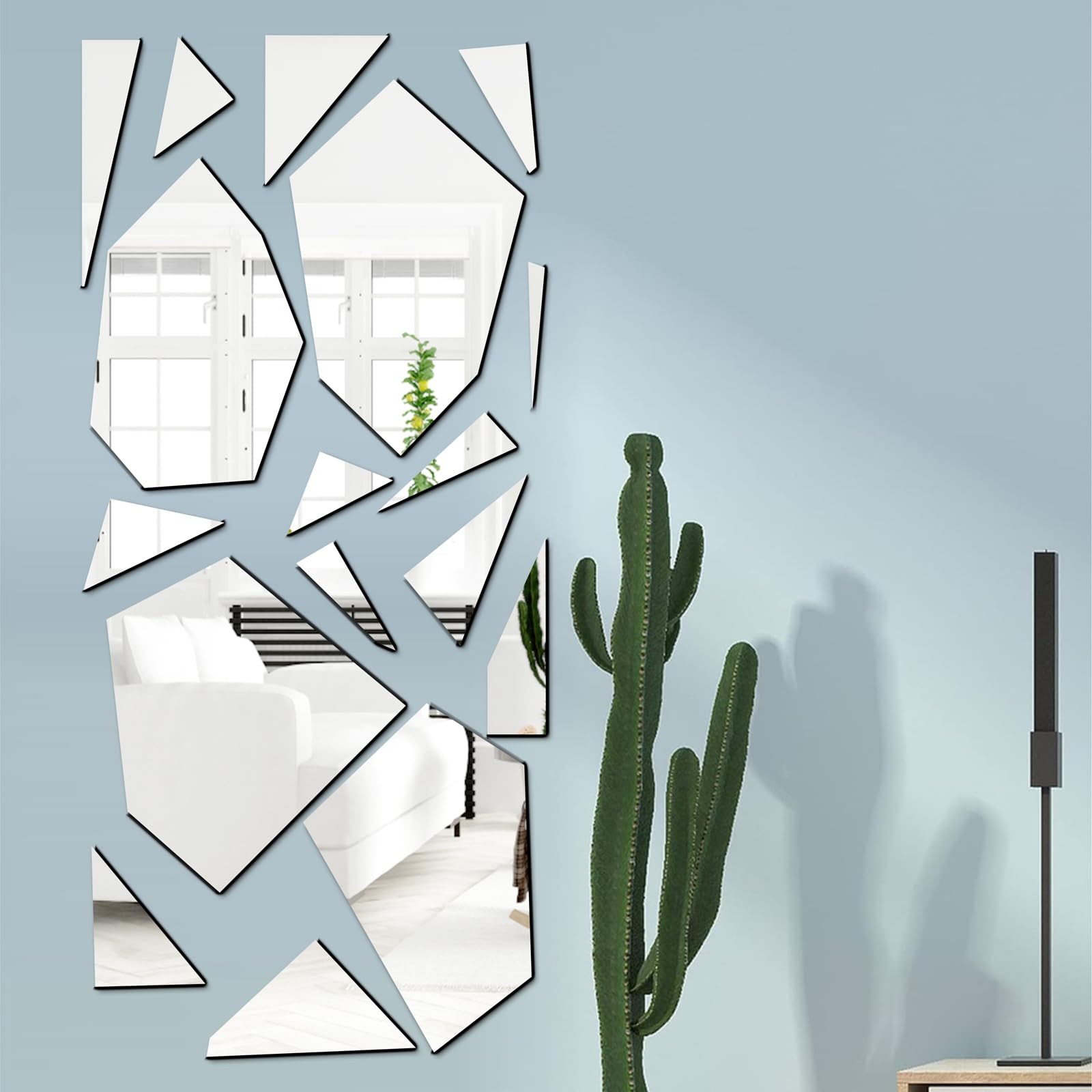 Acrylic Mirror Wall Stickers Irregular Mirror Stickers Wall Decor Peel and St…