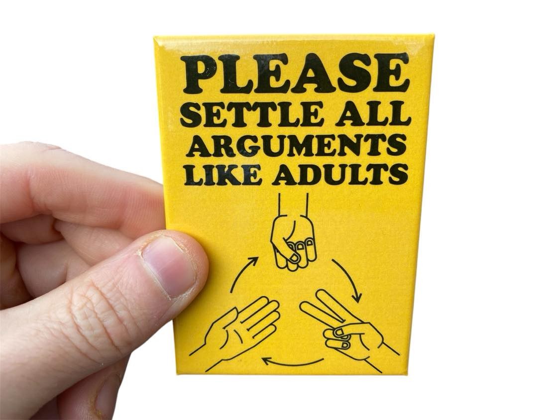 ROCK PAPER SCISSORS Fridge Magnet Kitchen Home Decor – 3.5″ x 2.5″ Made in USA