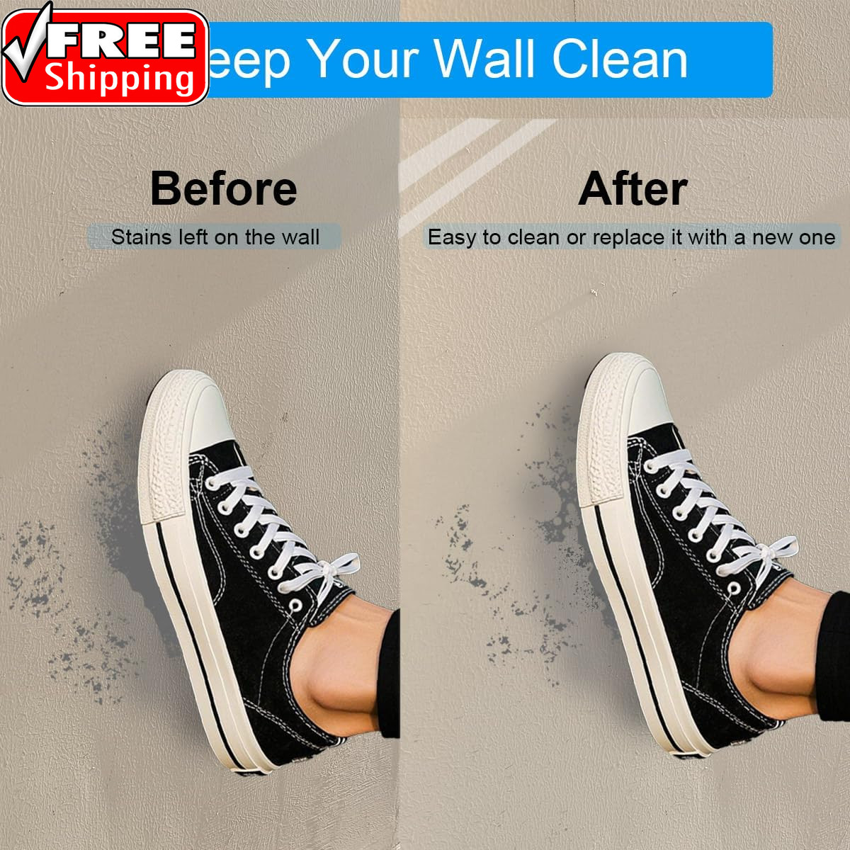 Wall Protector, 17.7In X 32.8Ft No Adhesive Static Cling Contact Paper, Clear El