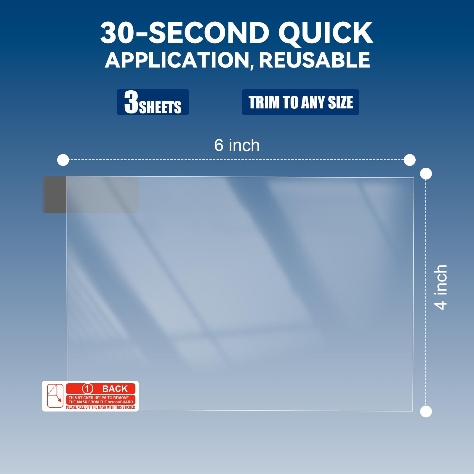 Windshield Sticker Protector Sheets, 3 Pack – 4″×6″ Heat-Resistant