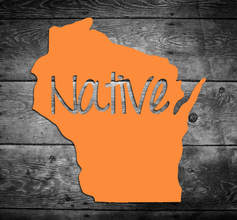 Wisconsin Native Vinyl Sticker Car Window Door Bumper Decal Pride Home WI