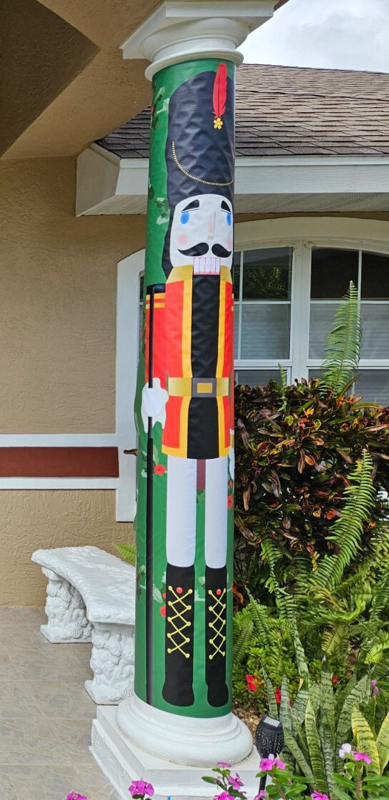 Nut Cracker Christmas Decoration – BIG – Thick Vinyl Column Wrap 6’x24″