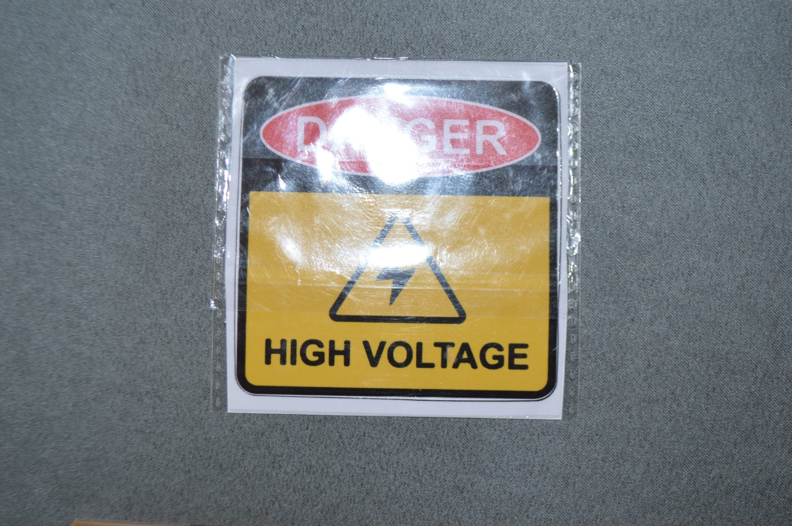 danger high voltage sticker decal 3″ square red yellow black electronics safe