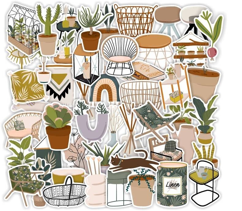 200pcs Leaf Stickers Pack, Plants leaf flower Stickers, #029047223