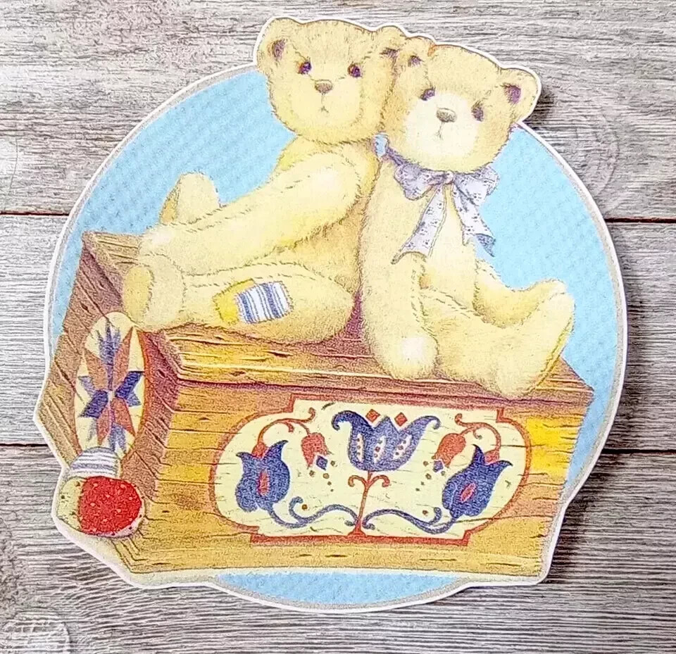 teddy bear wall sticker toybox peel & stick 5 inch new
