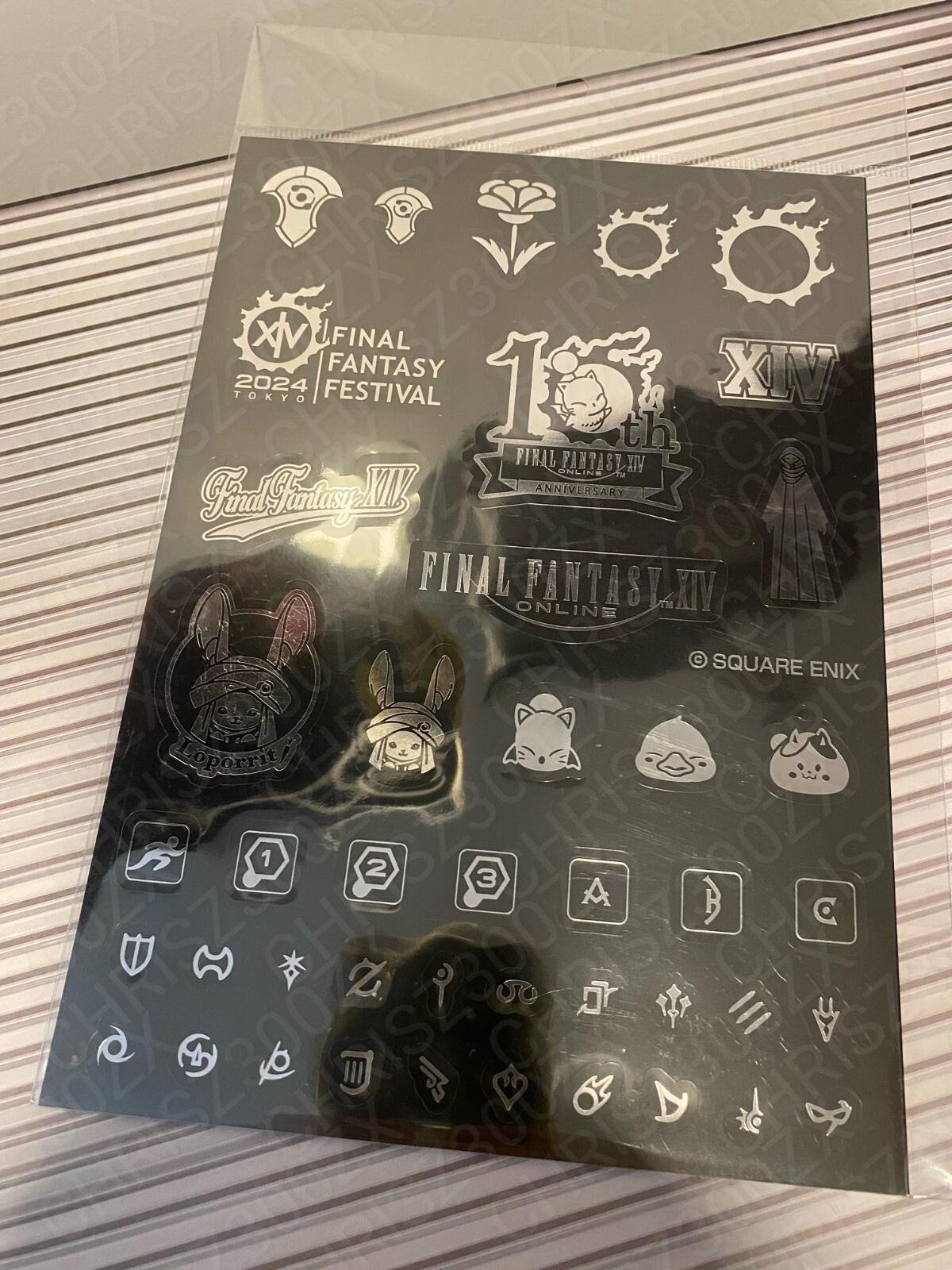 Final Fantasy XIV Metallic Sticker Sheet Loporrit Figure FF 14 Japan FanFest