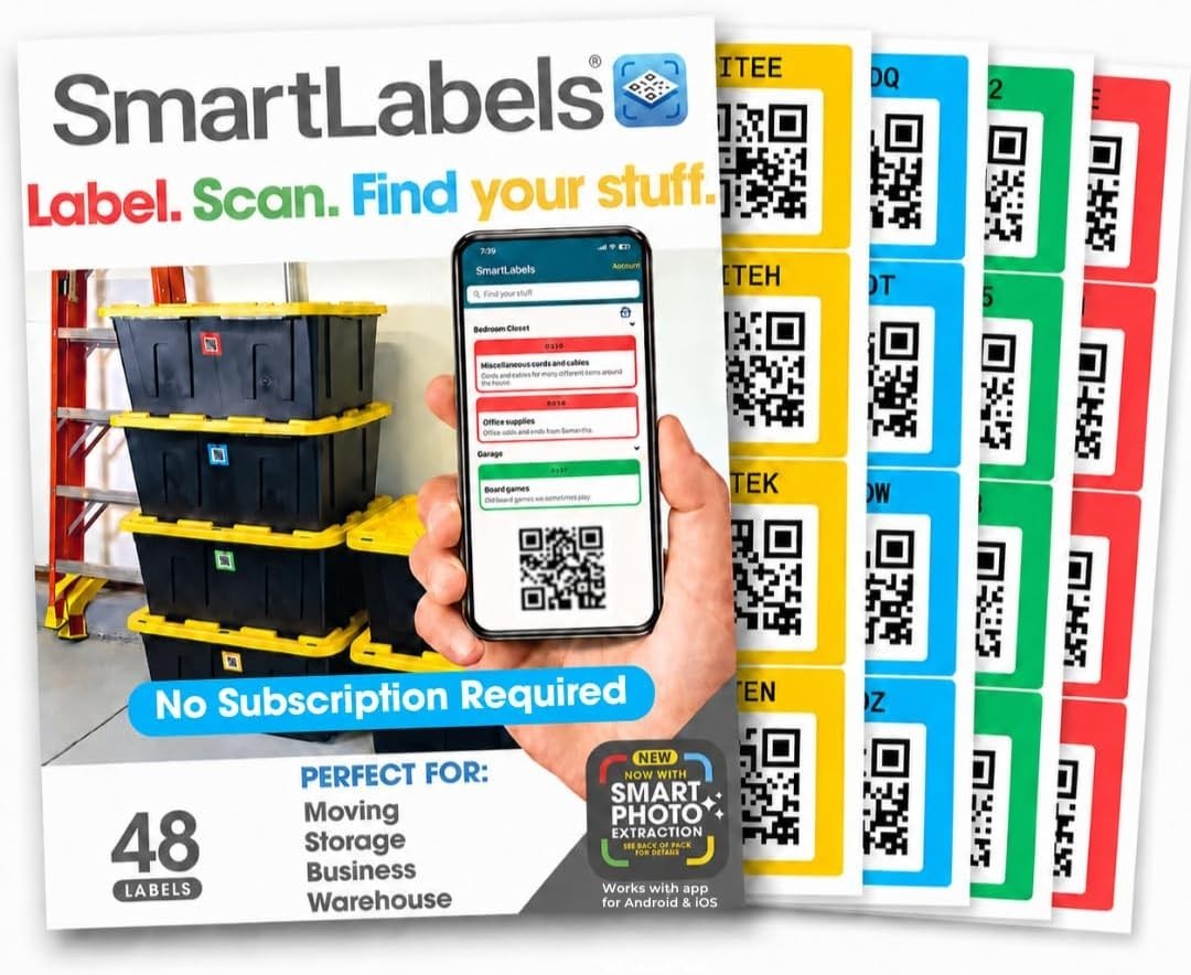Color-Coding QR Code Stickers, 2.5 Inch Labels for Simplified Storage Management