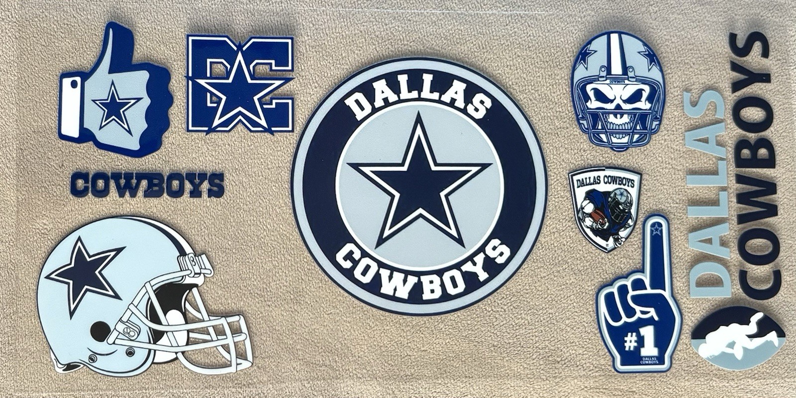 DALLAS Football Team UV DTF Transfer Sticker Cup Wrap DIY Cups Bottles