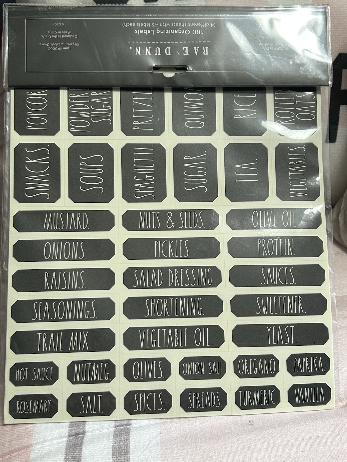 Rae Dunn 280 Organizing Household Labels Stickers Labels NWT