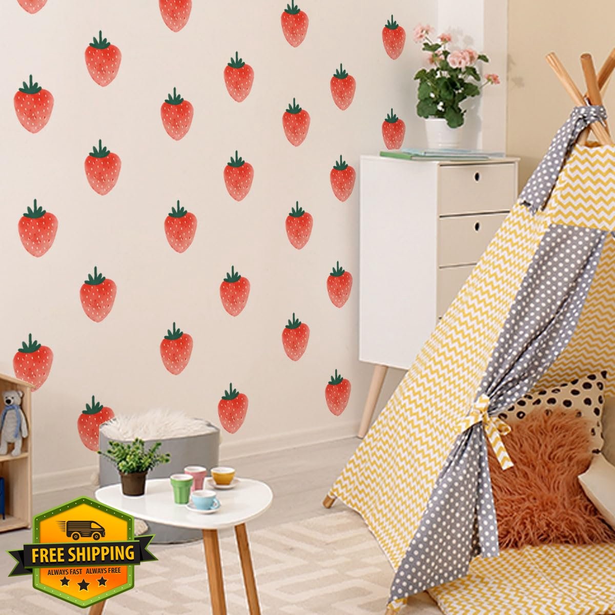 Unonede Strawberry Wall Decals Boho