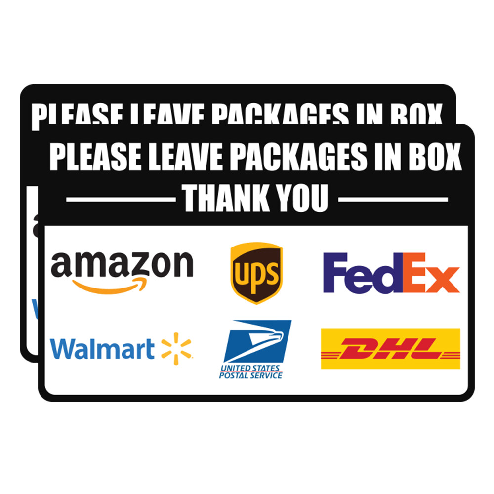 Please Leave Packages in Box Delivery Sign Sticker Vinyl Decal Amazon UPS FedEx