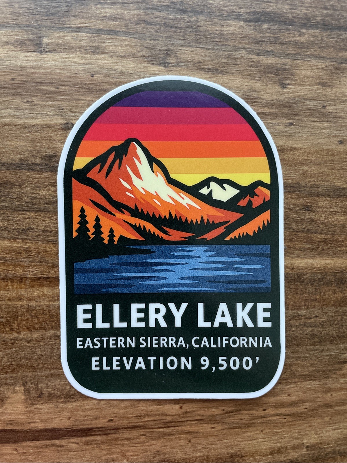 Ellery Lake Eastern Sierra Nevada Mountains California Sticker With Elevation