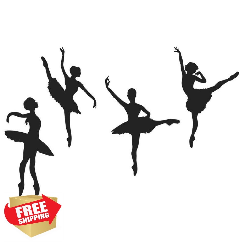 AM AMAONM Dancing Girls Wall Decals Ballet Black Decor