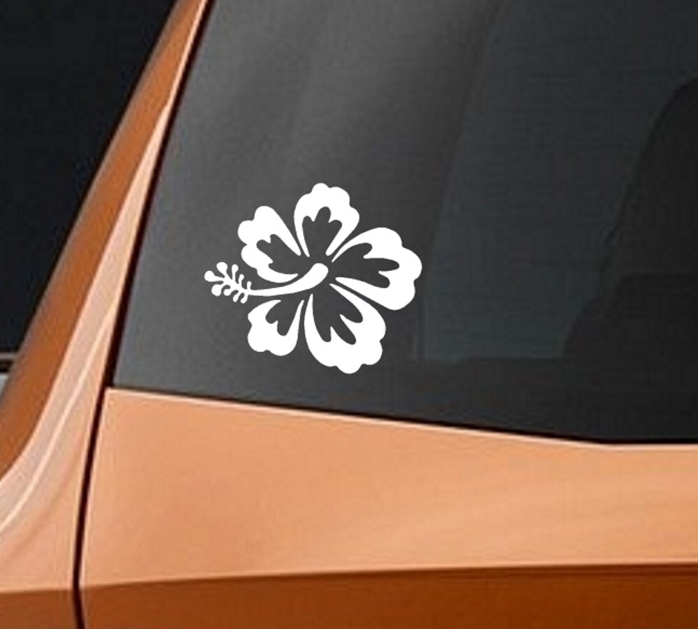 Hawaii Flower Hibiscus Decal 4″x4″ Car Window Sticker Beach Floral Tropical