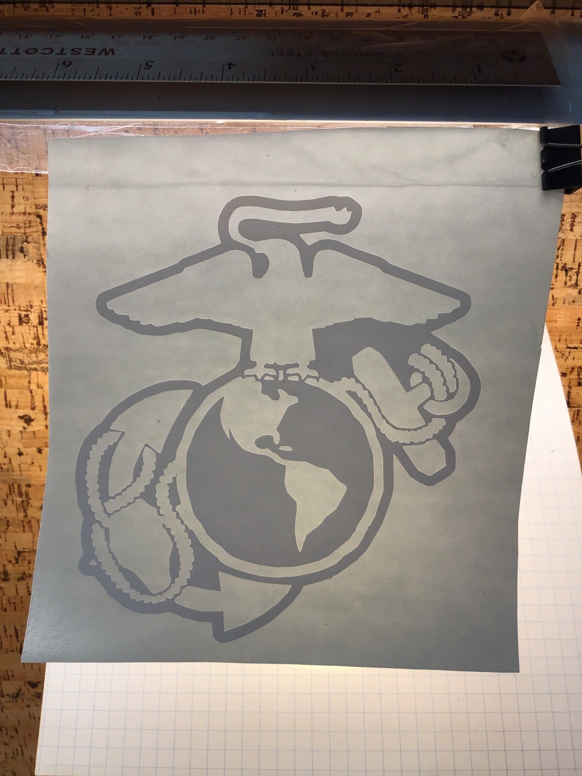 Marine Logo USMC Semper Fi BIG – WHITE – Vinyl Sticker Decal – MM4.1282