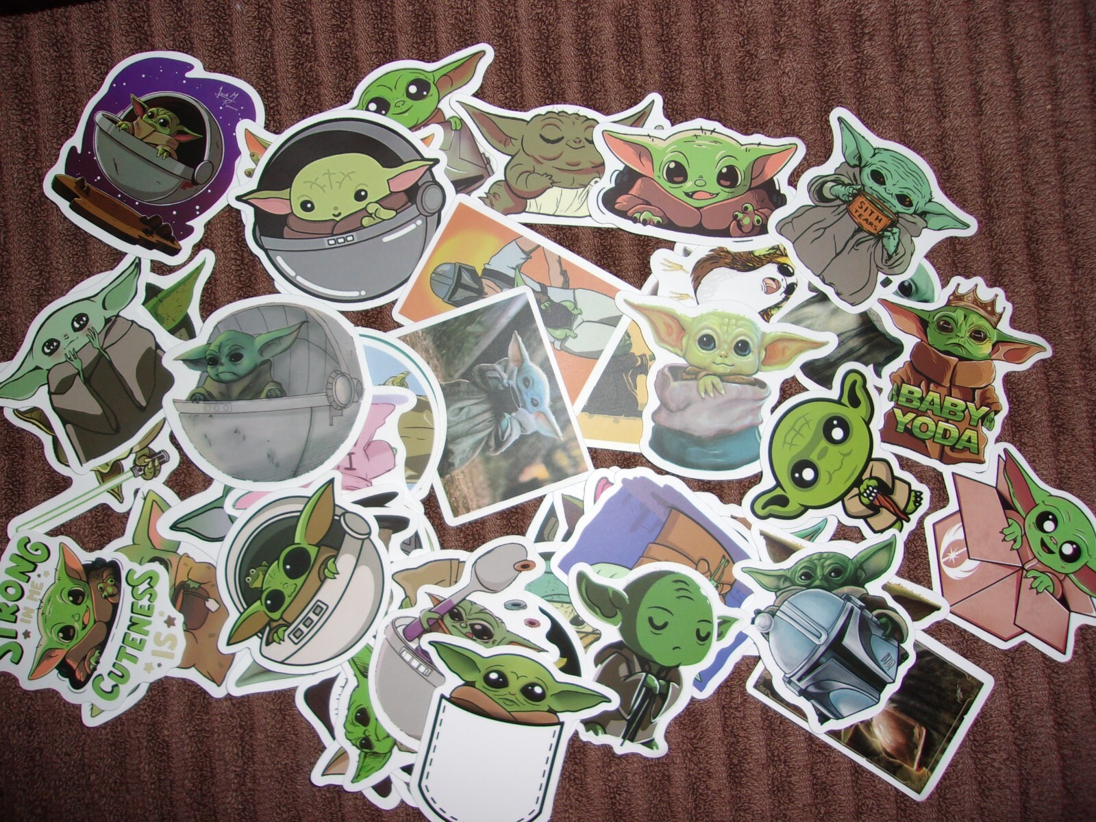 50 Pack Grogu Baby Yoda Stickers – Abt 2″ – USA Seller