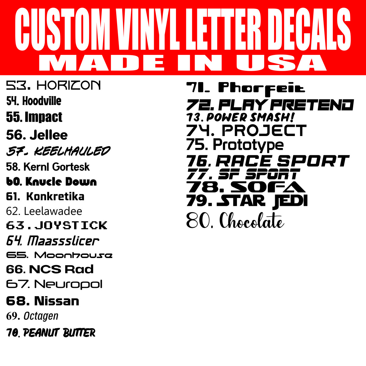 Custom Personalized Vinyl Sticker Decal Letting For Truck Car Boat Atv Razor