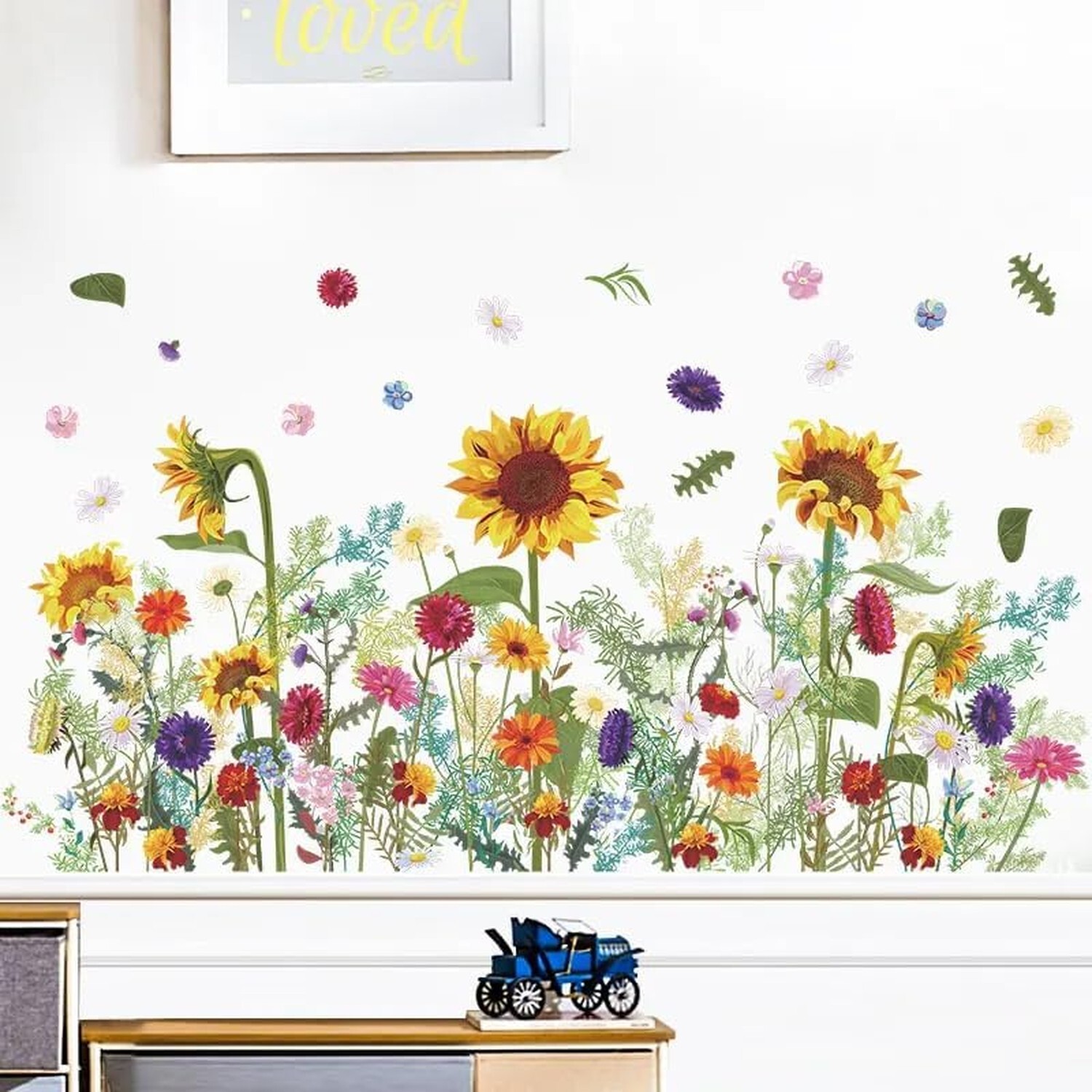 12×36 Inch Set – Floral Wall Decals for Decor, Watercolour Weeds Wildflower W…