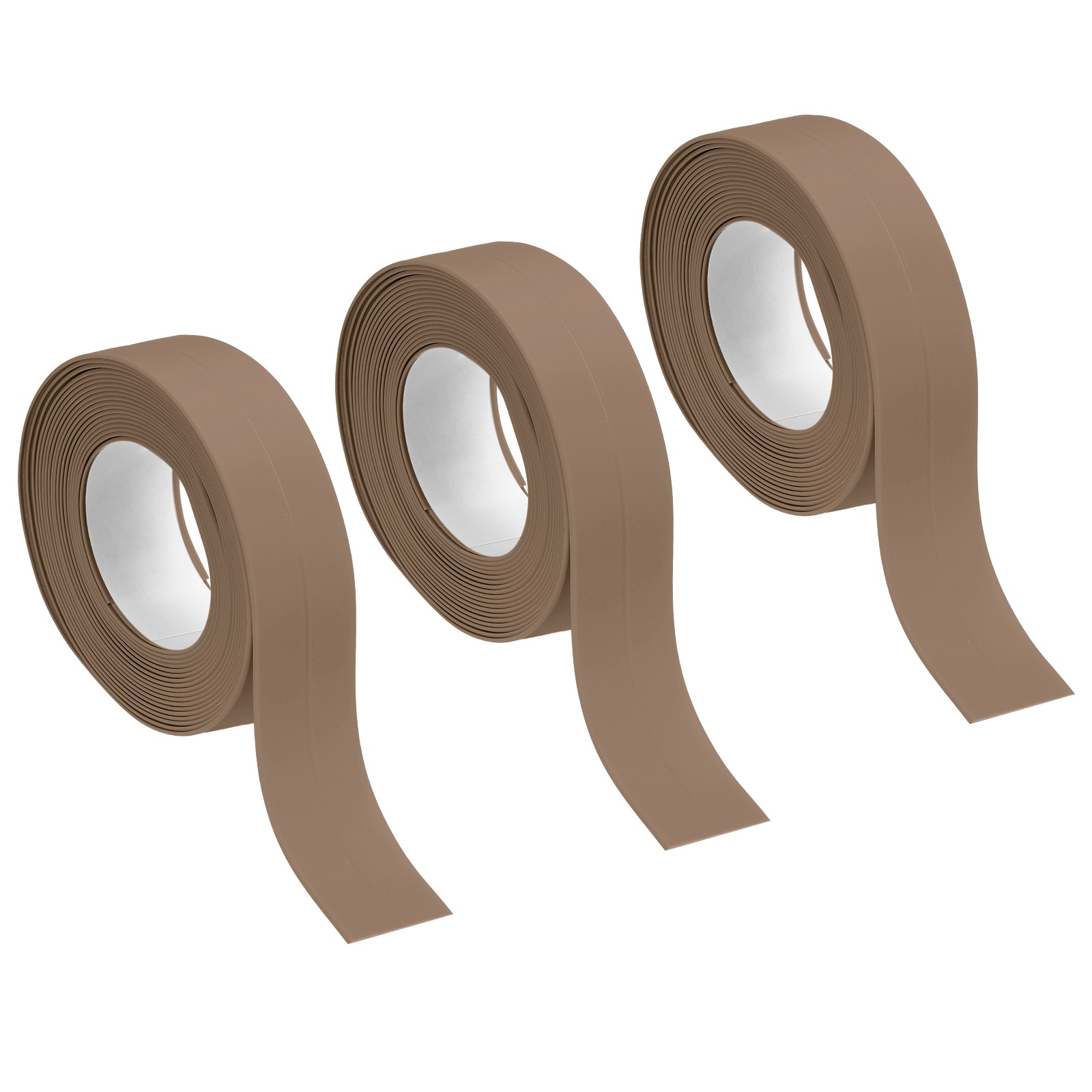 3 Rolls Brown Caulk Strip Waterproof, 0.87″ x 10.5Ft Bathtub Caulk Sealing Tape