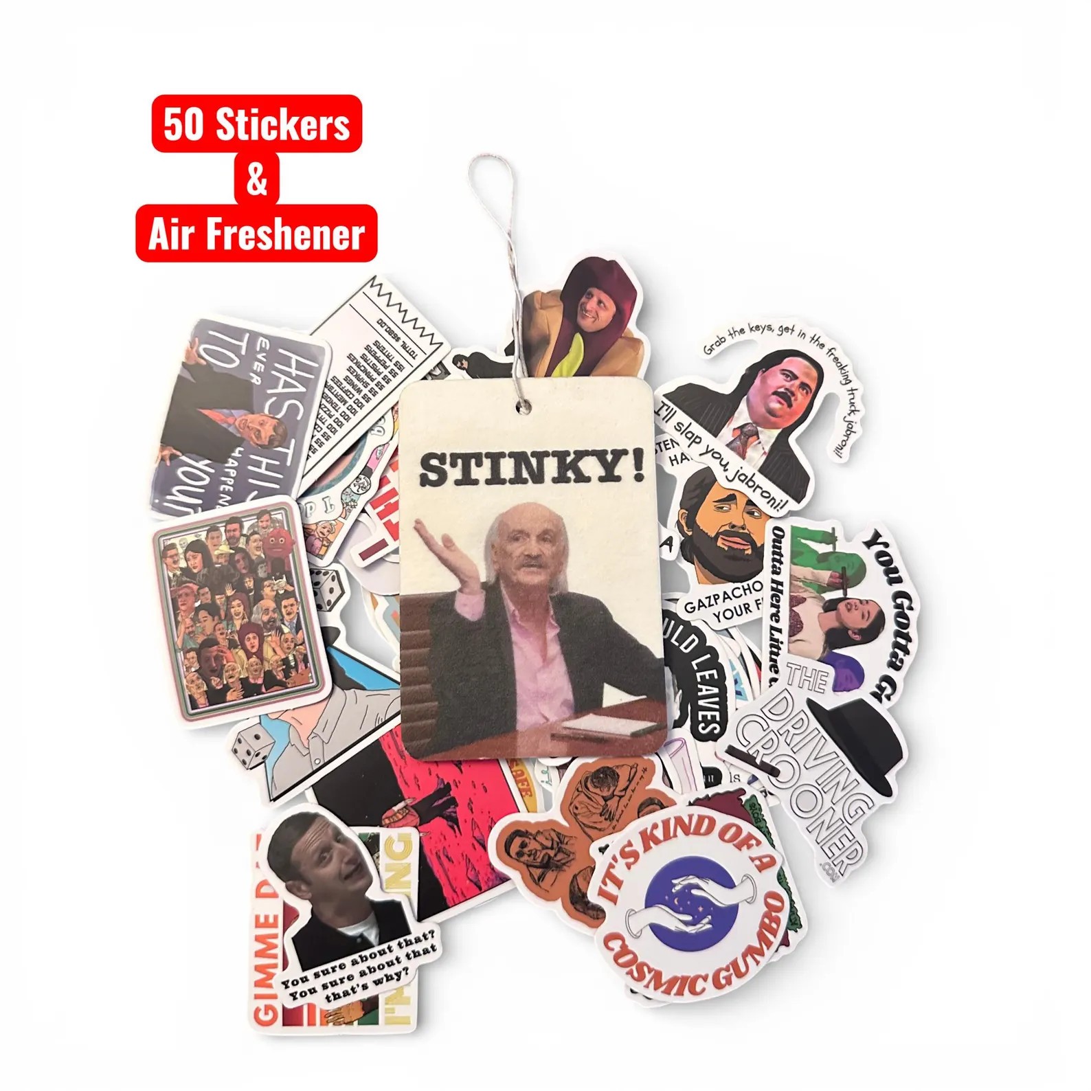 I Think You Should Leave Stickers Pack and Car Air Freshener