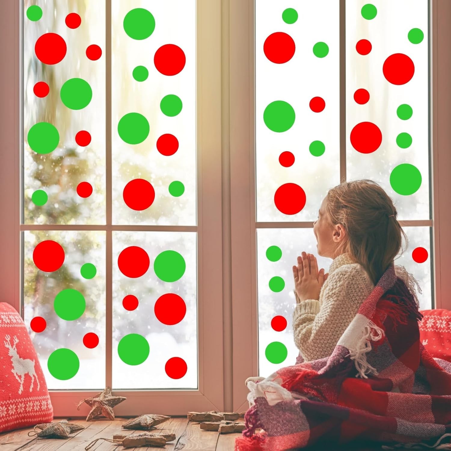 Wall Decal Vinyl Stickers – Color: Lime Green&red