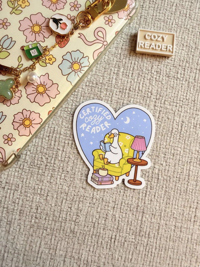 Certified Cozy Reader Goose Sticker Cute Book Lover Bookish Reading
