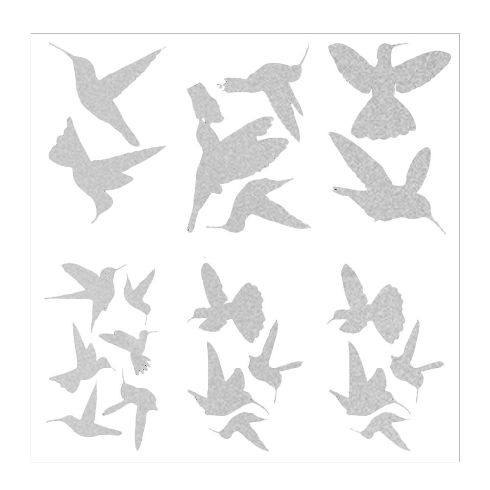 6pcs Hummingbird Window Stickers Static Cling Anti Collision Decals PVC Material