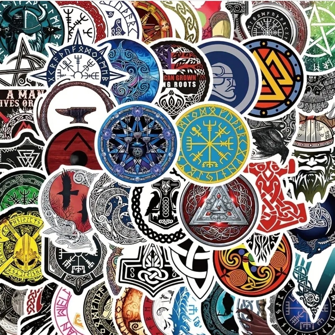 10 PCS Colorful Viking Old Norse Celtic Pagan Runic Totem Stickers 4 BRAND NEW