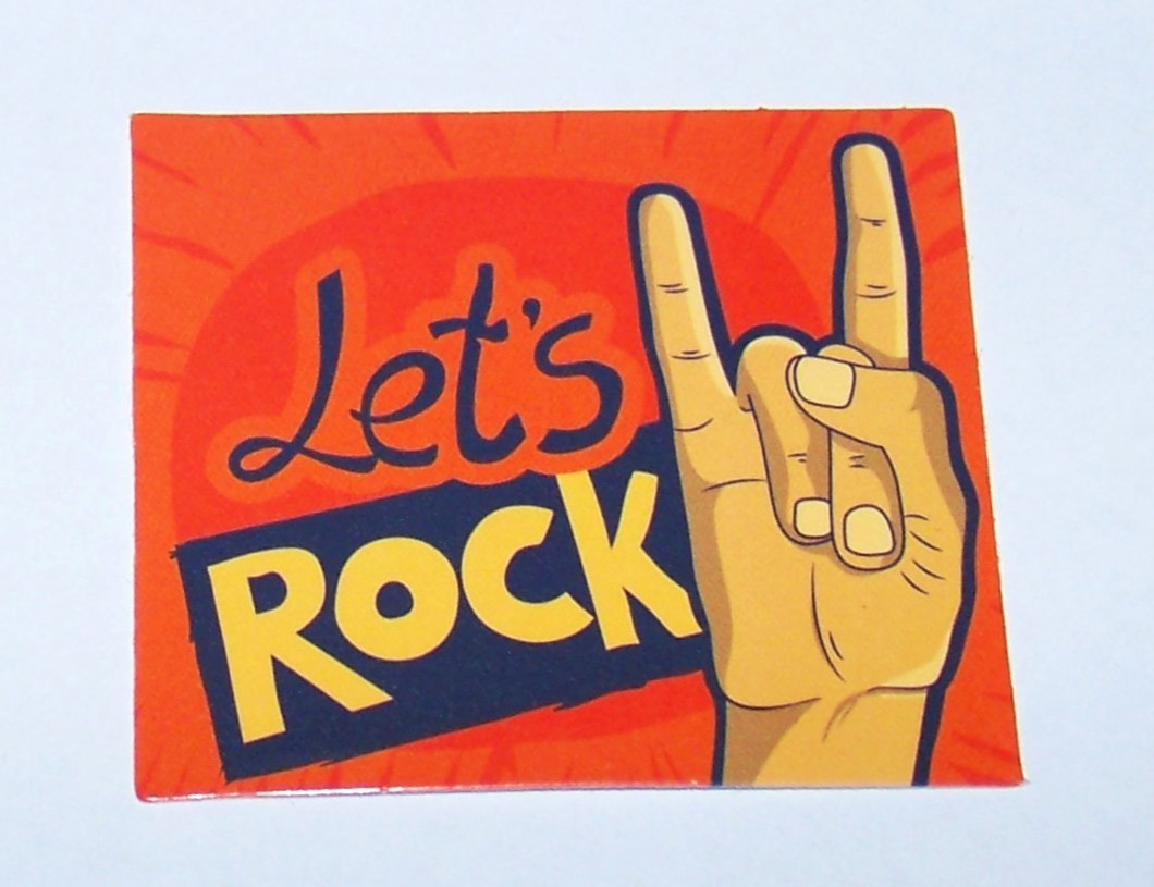 LET’S ROCK Logo Cut Sticker Decal Band Music Rock Metal Horns Let’s Rock