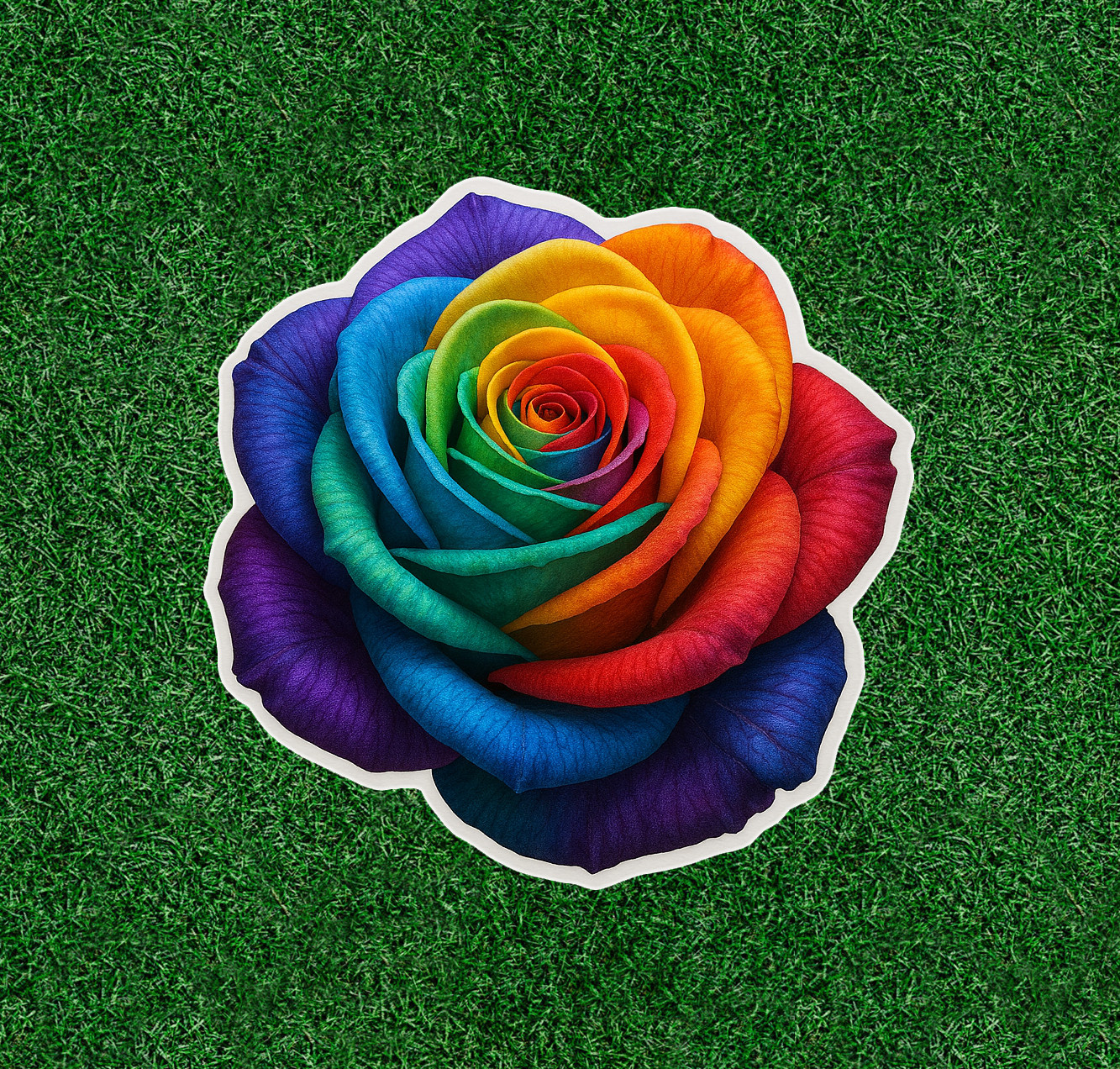 Beautiful rainbow rose 100% waterproof vinyl sticker decal – many sizes