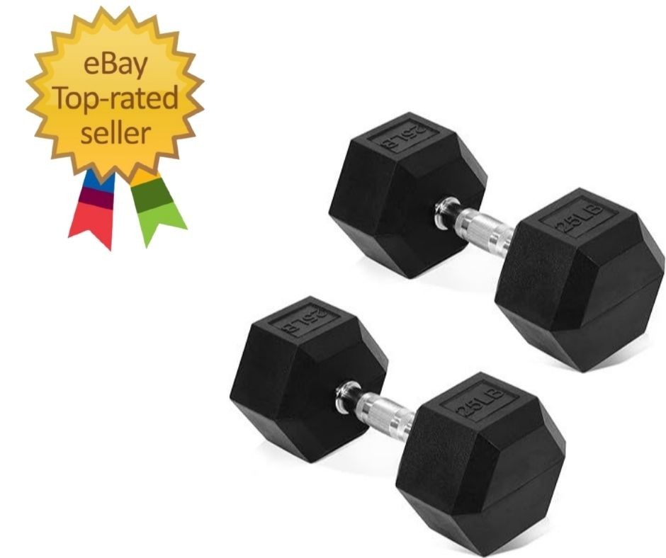 Hex Dumbbells Rubber Coated Hand Weights for Exercises and Fitness Home Gym, …