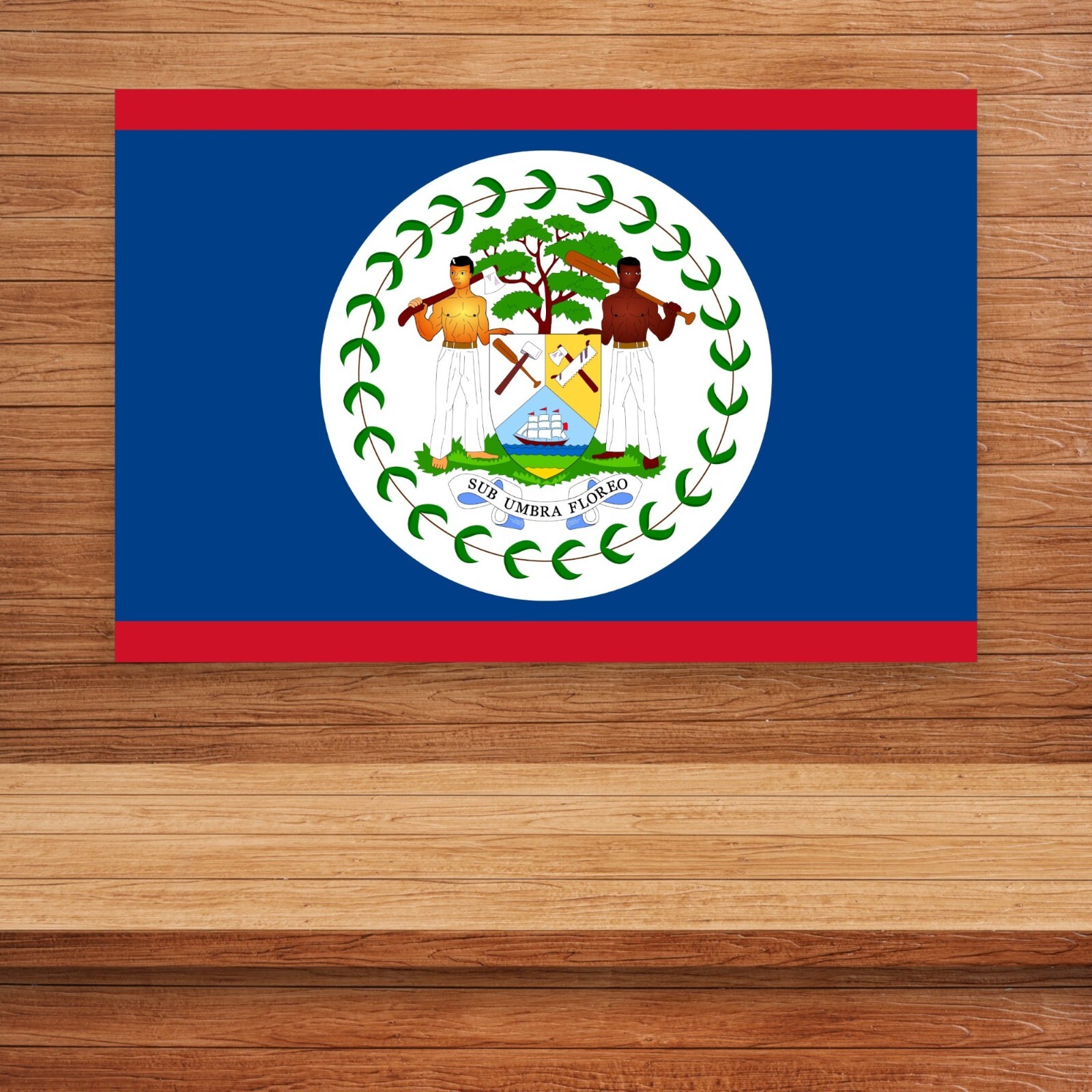 STICKER FLAG OF BELIZE 4IN