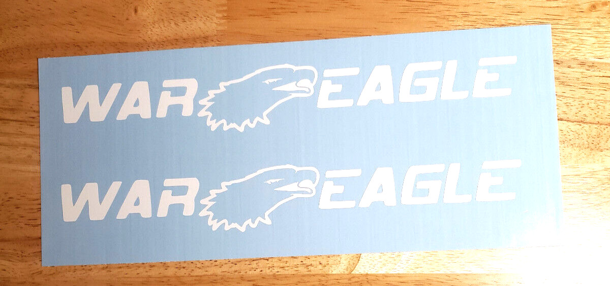 War Eagle Boats Decals Stickers Gloss white 11″ (2) Fast USA