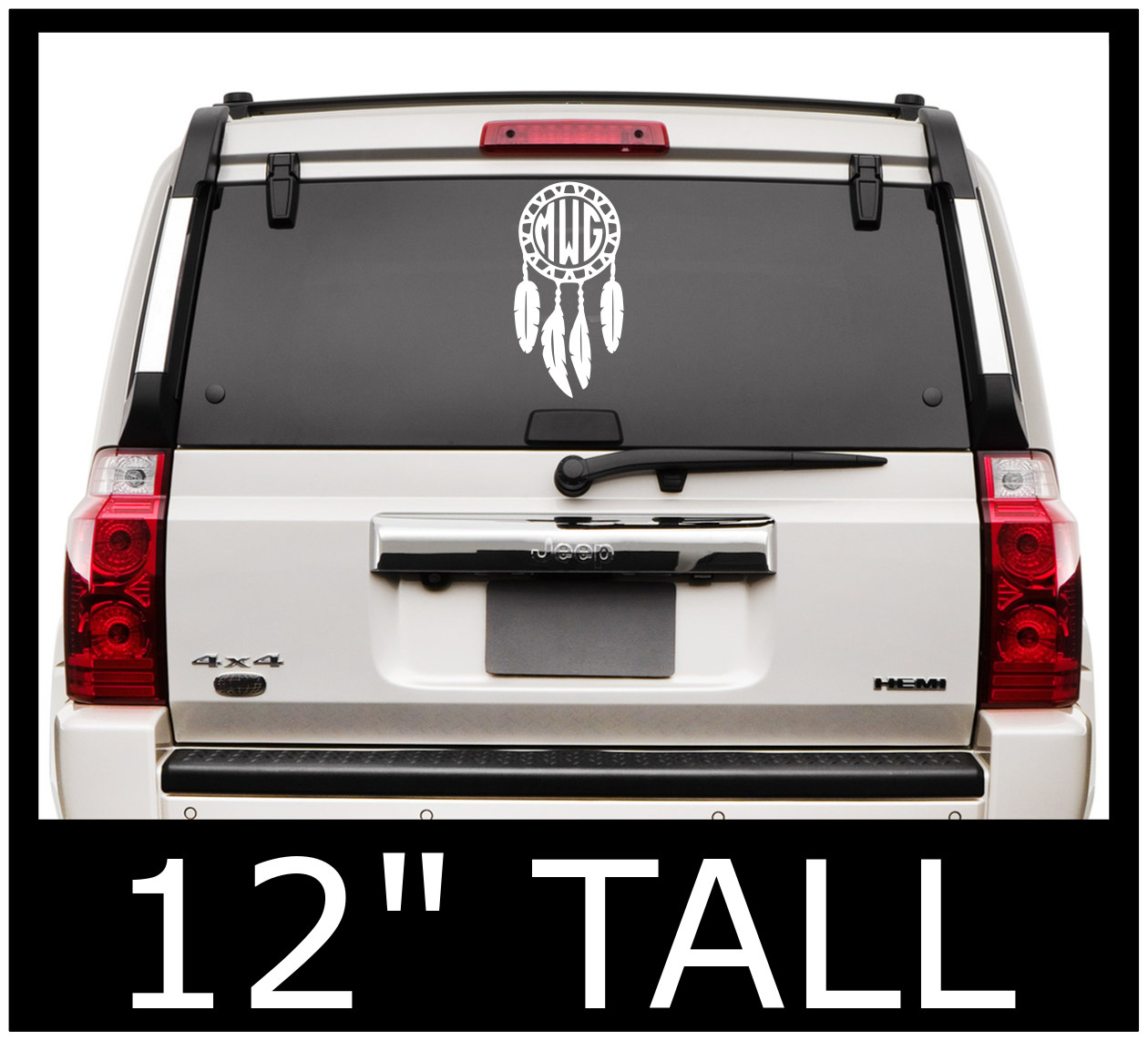 DREAMCATCHER 12″ MONOGRAM CAR LAPTOP WINDOW VINYL DECAL PERSONALIZED COLORS